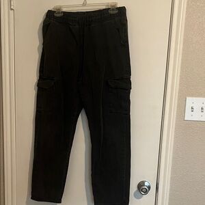 SO Women’s Black Cargo Pants Wide Leg Jogger Style Size 29
